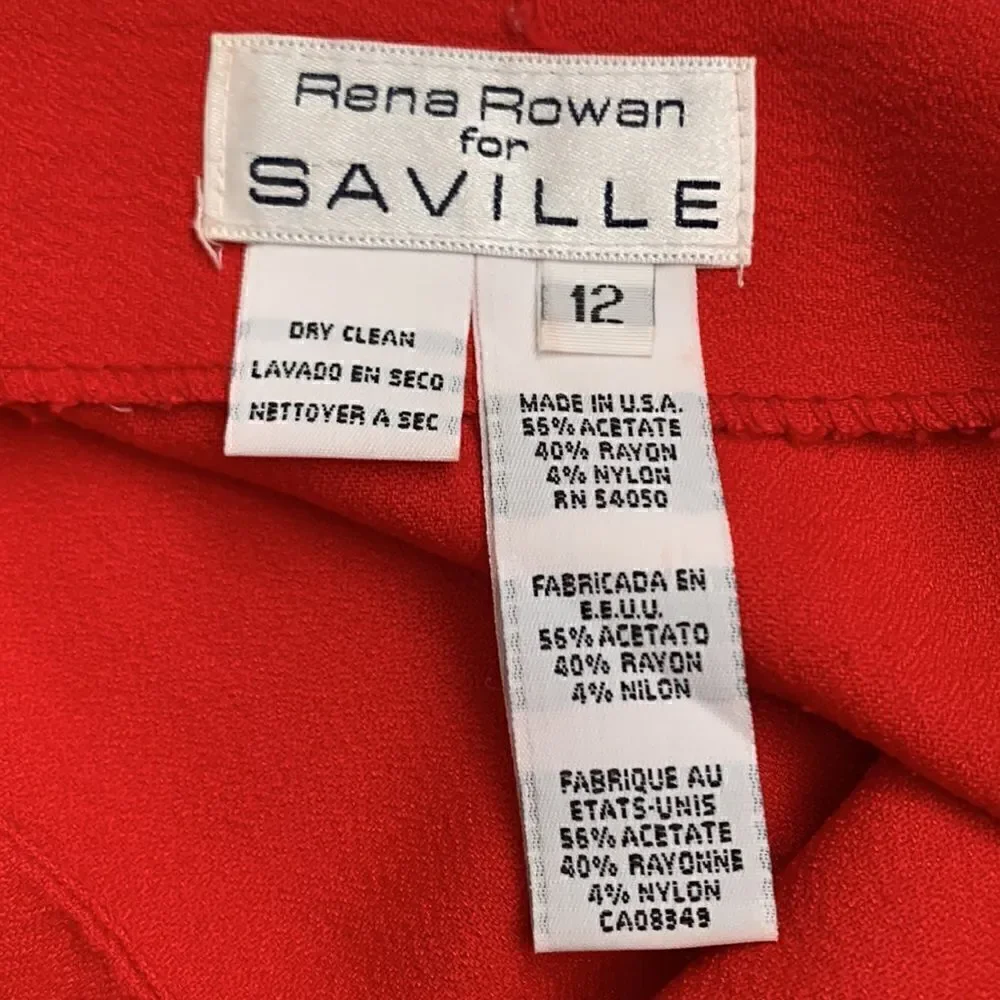 Rena Roman for Saville Women’s Red Skirt. Size 12